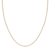 22K Gold 16 Inch Two-Tone Laser-Cut Bead Chain